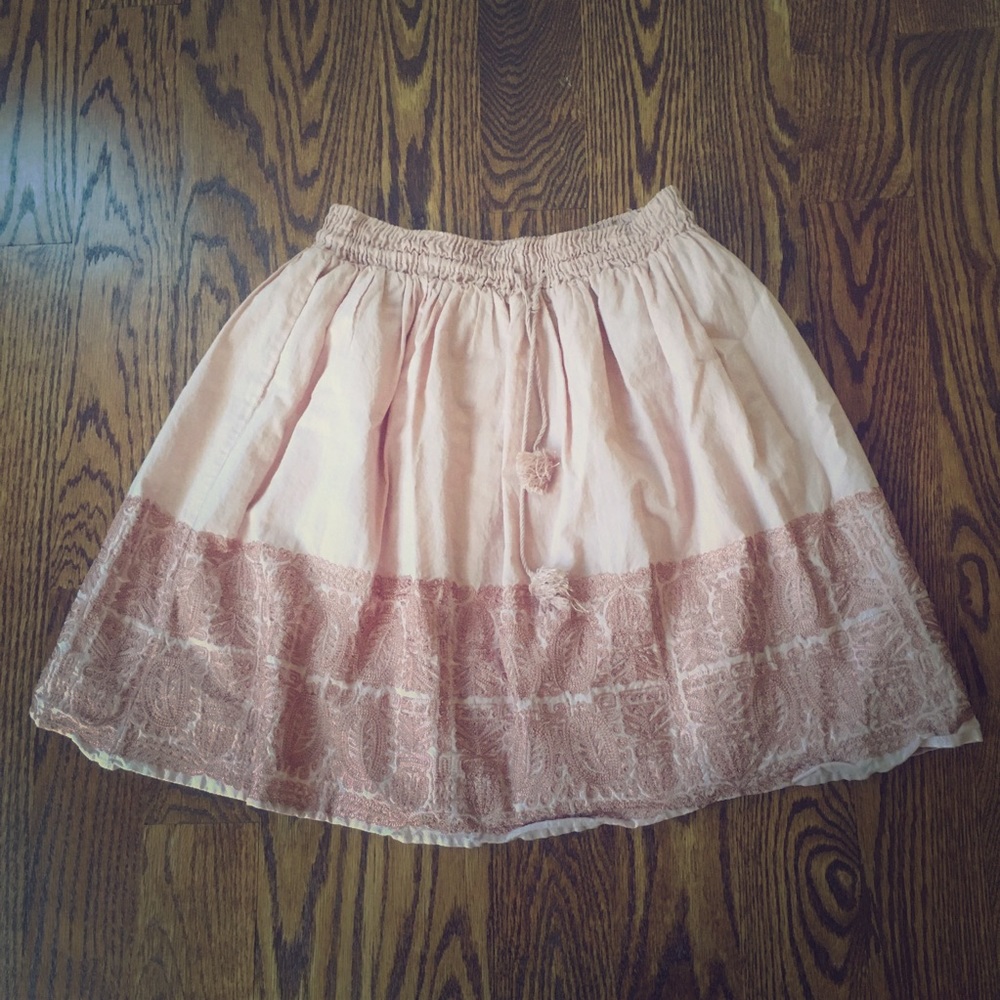 Nwot Jcrew small pink embroidered mini skirt